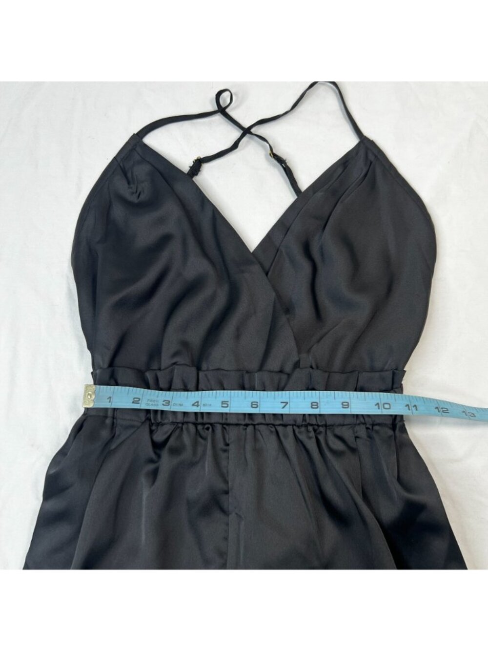 NWT Babyboo Fashions Scarlett Satin Jumpsuit Open Back Black XS - Picture 7 of 13